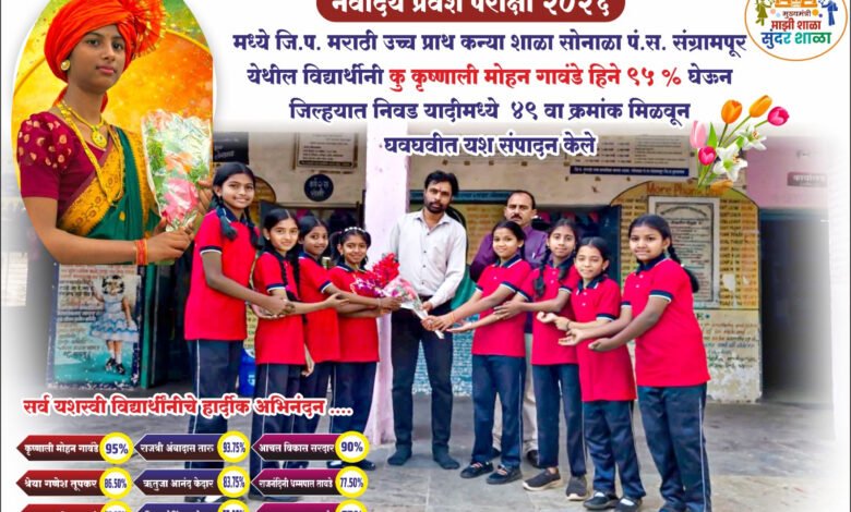Photo of नवोदय प्रवेश परीक्षेत विद्यार्थिनीचे घवघवीत यश